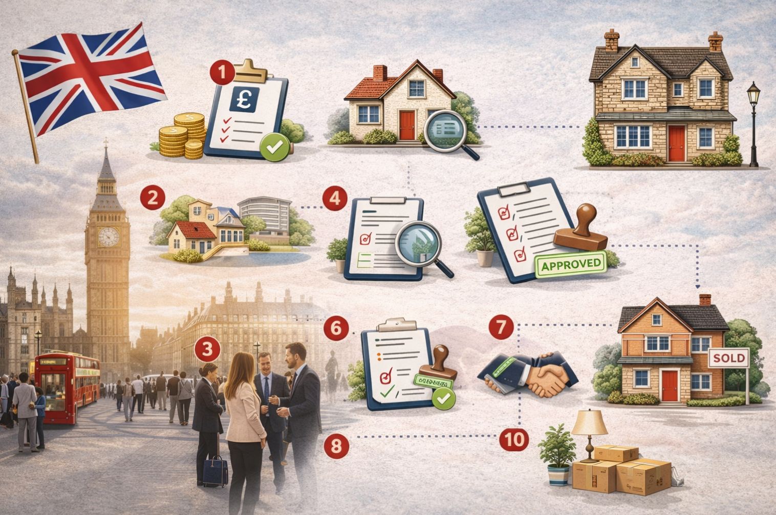 Complete guide to the 10 steps of buying a home in the UK